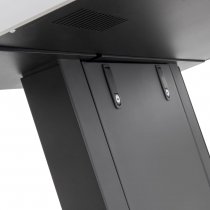 Baksida av digital informationsdisk 43 tum med ventilationsöppningar och låsbar lucka