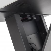 Låsbar servicelucka på baksidan av informationsdisk med säker låsning