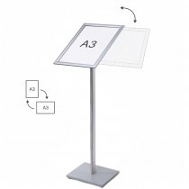 Informationsställ med A3 snäppram | Silver