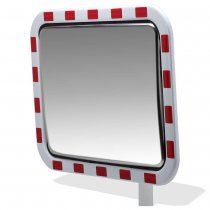 Isfri vägspegel 60x80cm rektangulär med reflexkant för utomhusbruk