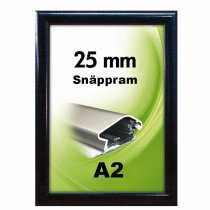 Snäppram A2 - 25 mm profil - Svart