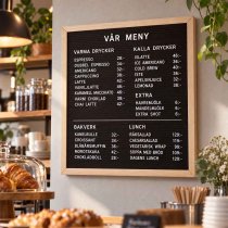 Lösa bokstäver som satts satt ihop till en kaffemeny