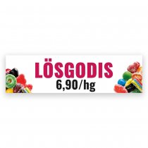 Vepa Lösgodis banderoll med design 4x1,1 meter