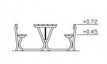 Picknickbord Ljung med Ryggstöd & Förlängd bordskiva 220 cm