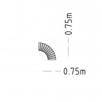 Sofiero svängd parkbänk small 90° - Platsgjutning