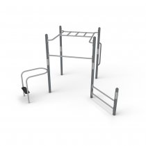 Multi Fitness Gym utegym i antracitgrå och grå färgsättning med flera träningsfunktioner