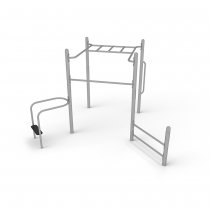 Multi Fitness Gym utegym helt i grått stål med multifunktionell design