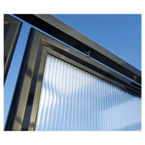 Närbild på sidopanel i basmodul Millan väderskydd