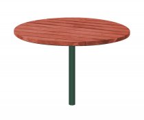 Parkbord till bostadsområdet och lekparken