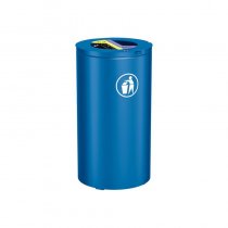 Olbia sopsorteringskärl utomhus i cylinderformat med 2×60 liter, blå kulör