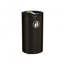 Olbia sopsorteringskärl utomhus i cylinderformat med 2×60 liter, svart kulör