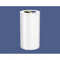 Olbia sopsorteringskärl utomhus i cylinderformat med 2×60 liter i vit kulör