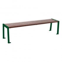 Silaos parkbänk 1800 mm i återvunnen plast, stålstomme RAL 6005 Grön