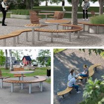 Miljöbild Svängd parkbänk