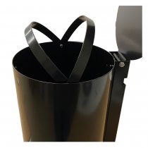 Rund soptunna svart med smart soptömning