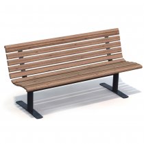 Parksoffa med svart stomme och trä