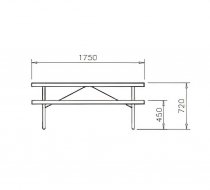Yarden picknickbord - 175 cm