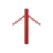 Pollare Ø102 med 2 fästöglor mörkröd