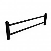 Bassektion Ströget H600 i svart RAL 9005, påbyggnadsbart staket i stål.