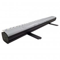 Svart-lackerad rollup-kassett av aluminium i bredd 100 cm