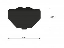 Papperskorg Rosen 40L med betongfot