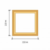 Sandlåda Toria måttskiss längd 2x2 meter