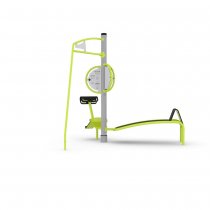 Bico utegym i grön och grå utförande för situps, chinups och ryggövningar