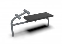 Situpsbänk i antracitgrått stål och svart liggyta för utegym.