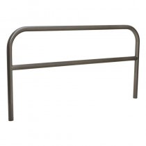 Lackerat metallstaket i mörkgrått