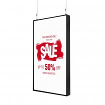 Takupphängd digital skärm med REA reklam