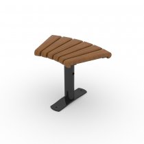 Sofiero Parkbänk svängd small - svart-brun