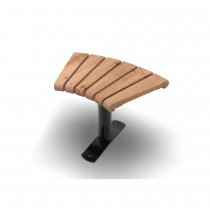 Sofiero Parkbänk svängd small - svart-värmebehandlad