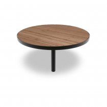 Runt bord i värmebehandlat furu