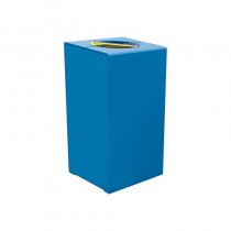 Sopsorteringskärl utomhus i stål KUBE i blå RAL 5010