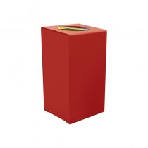 Sopsorteringskärl utomhus i stål KUBE i mörkröd RAL 3004