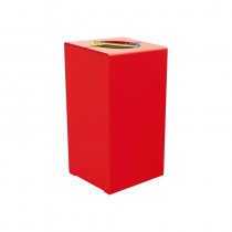 Sopsorteringskärl utomhus i stål KUBE i röd RAL 3020