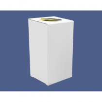Sopsorteringskärl utomhus i stål KUBE i vit RAL 9010
