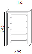 Fastighetsbox 5 fack utomhus - Mörkgrå postbox 5 lägenheter