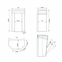 Teknisk ritning papperskorg Parken med fundament
