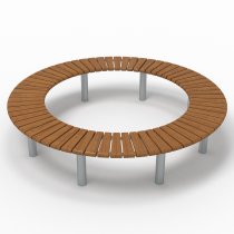 Rund bänk till offentlig miljö