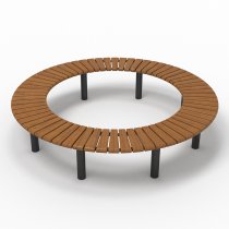 Trädbänk för skola och torg