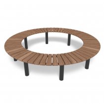 Trädbänk värmebehandlat trä och svart