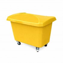 Transport- och förvaringslåda utomhus 250 liter gul med hjul och gasdämpare