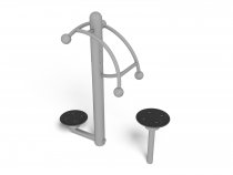 Twister utegym i grå kulör för rotationsträning av core och höfter