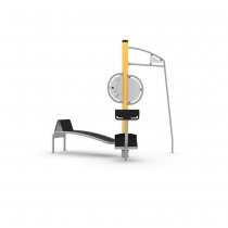 Bico multi-fitness station i gul och grå färg för utomhusgym och parkmiljöer