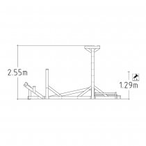 Dimensioner från sida utegym
