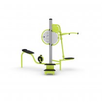 HAGS Flexo multi-fitness utegym i titan och limegrönt – step up, cykel och pulldown