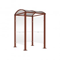 Väderskydd för betalterminaler 1560×1560 mm med corten effekt S025, för parkeringsautomater utomhus
