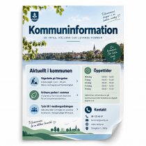Kommuninformation på A4 affisch utomhus