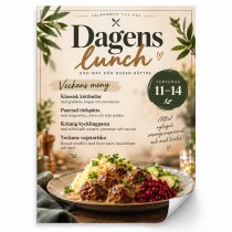 Affisch utomhus i A4 format med dagens lunch